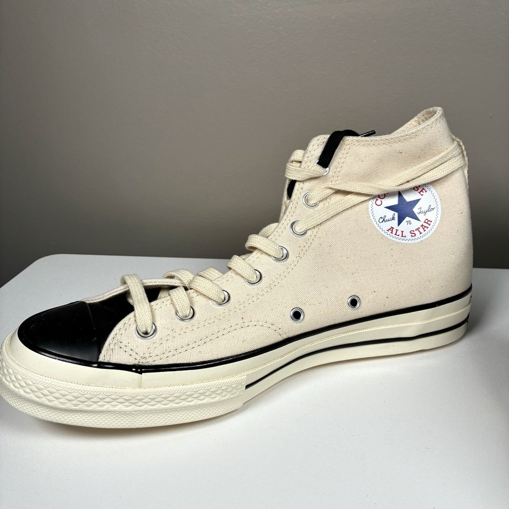 Converse Chuck Taylor 70 High Fear  Of God Essentials Ivory Black Size 10.5 Mens - Picture 6 of 7